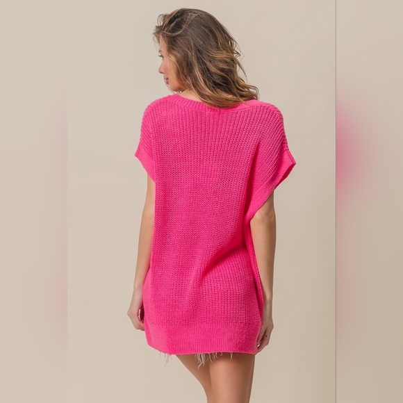 BiBi Patch Pocket Short Sleeve Sweater - Picture 3 of 5